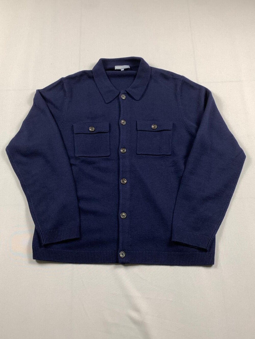 Amicale Cashmere Men’s XXL Navy Wool Blend Button Front Sweater Jacket